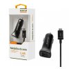 Nabíječka do auta ALIGATOR CHA0002  s microUSB kabelem a 2xUSB výstupem 2,4A, Turbo charge, černá