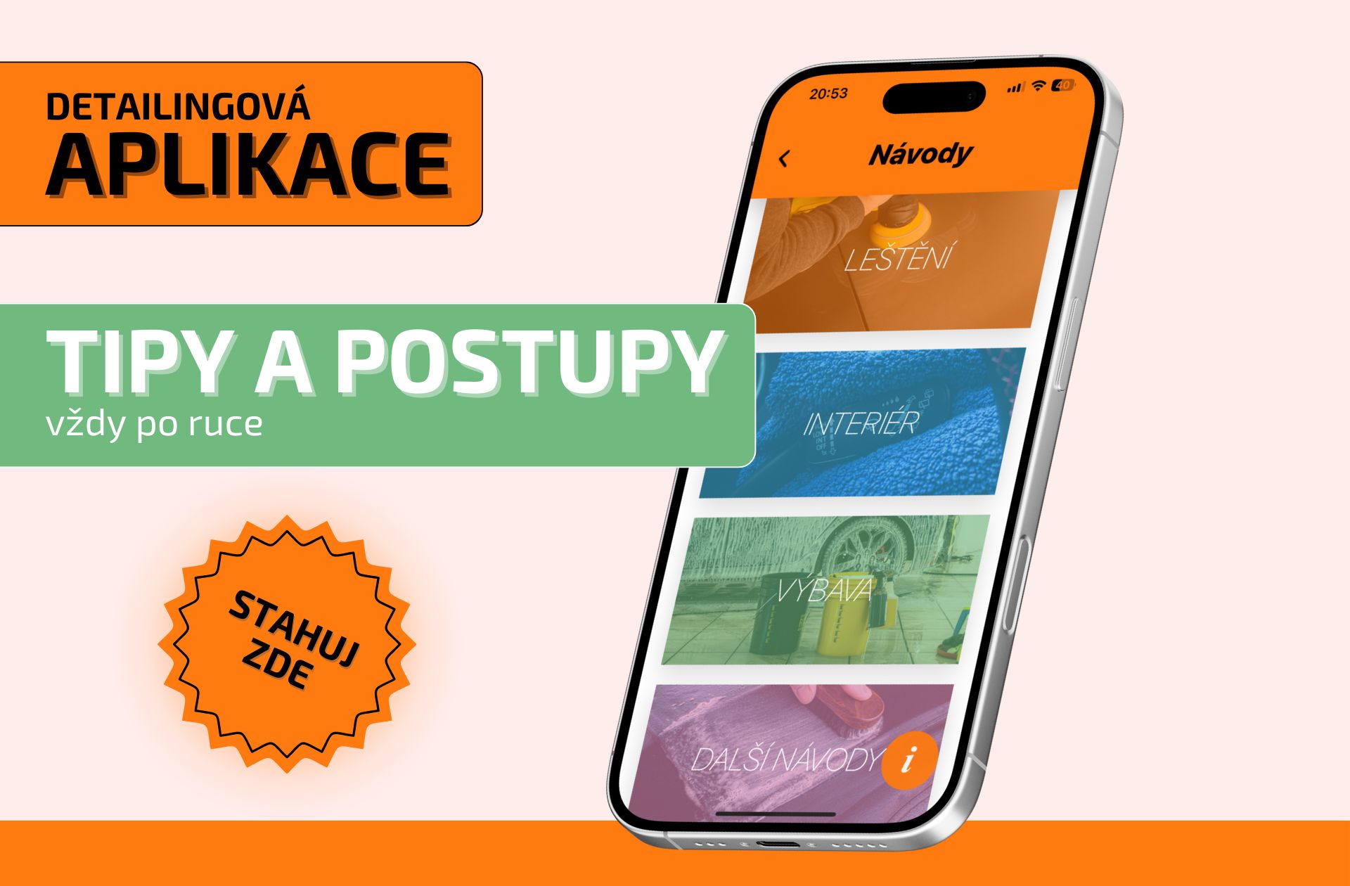 detailingová aplikace I Taky to nehuntuju