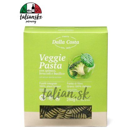 Fusilli celozrnné VEGGIE PASTA 250g Dalla Costa