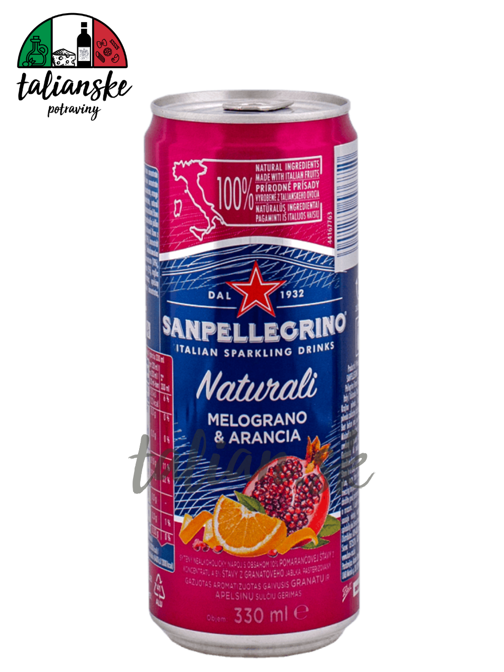 San Pellegrino MELOGRANO ARANCIA plech 0,33l