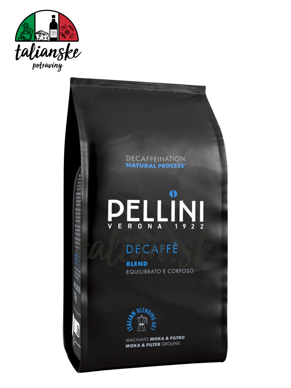 Káva zrnková bez kofeínu DECAFFE BLEND 200g PELLINI