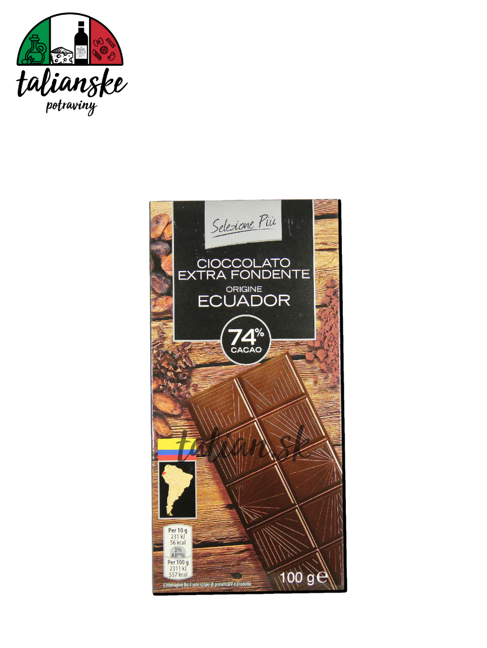 Čokoláda Ecuador 74% 100g Selezione Piu
