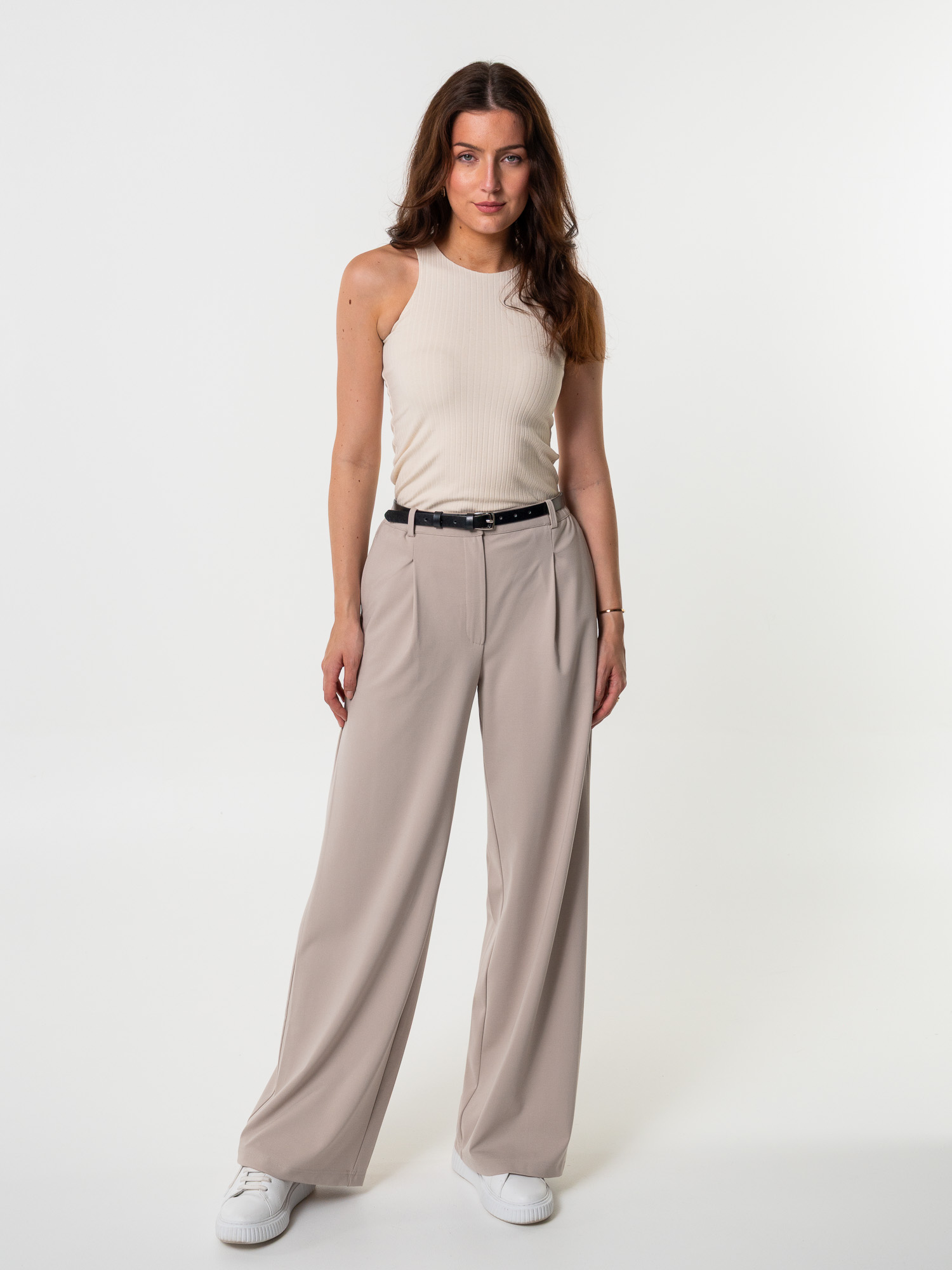 Dámsky kožený opasok Anna Silver Satin Deep black