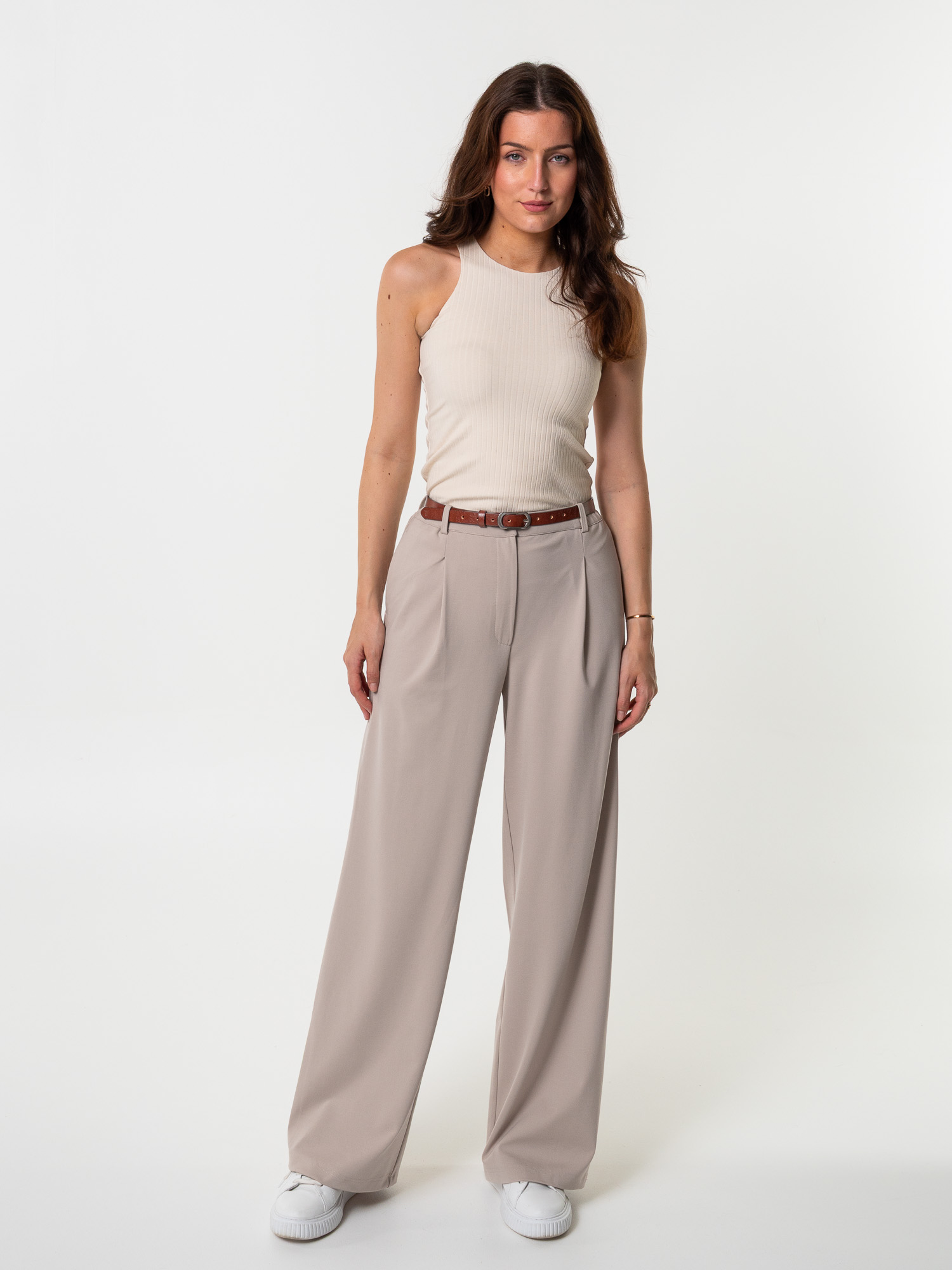 Dámsky kožený opasok Amelie Silver Satin Cognac