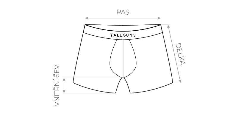 Pánské boxerky TallGuys velikostní měření