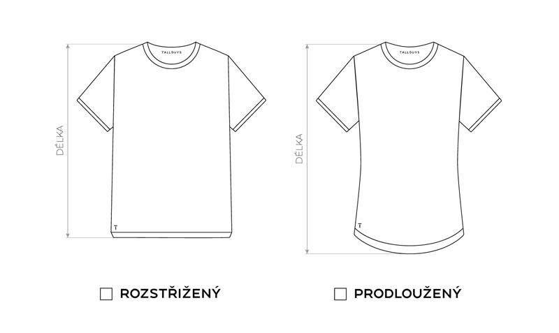 Pánské polokošile TallGuys délka rozstřižený a prodloužený střih