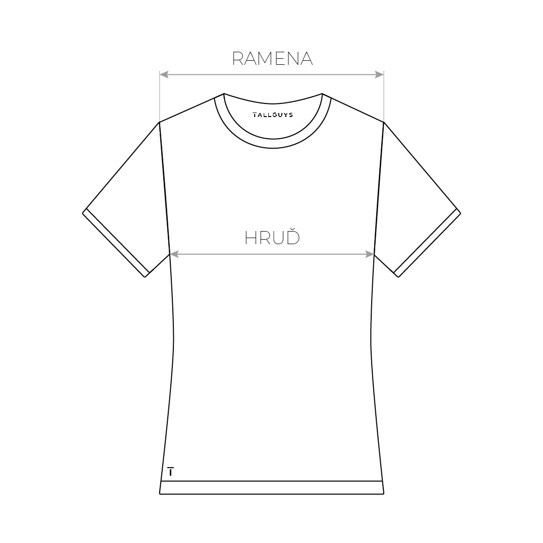 Pánské tričko TallGuys měření hrudi a ramen