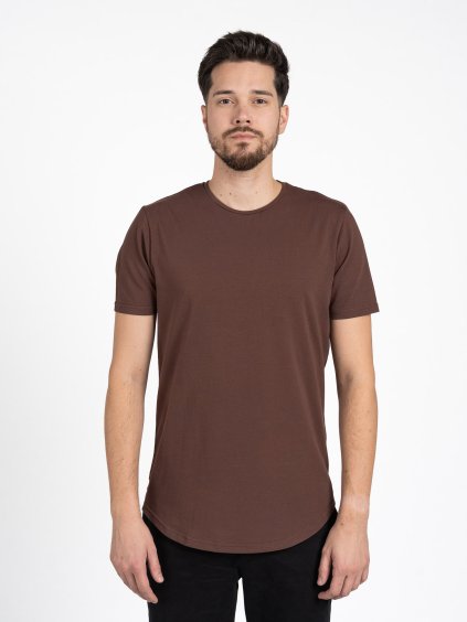 Men's elongated t-shirt | Crewneck | Brown