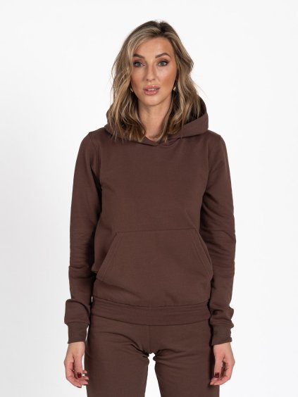 Dámska predĺžená mikina s kapucňou | Brown