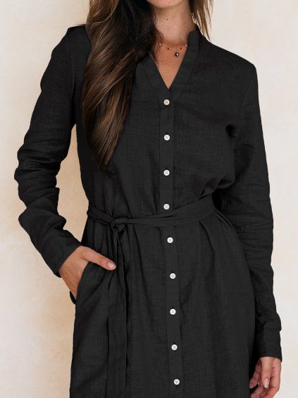 Linen belt | Deep black