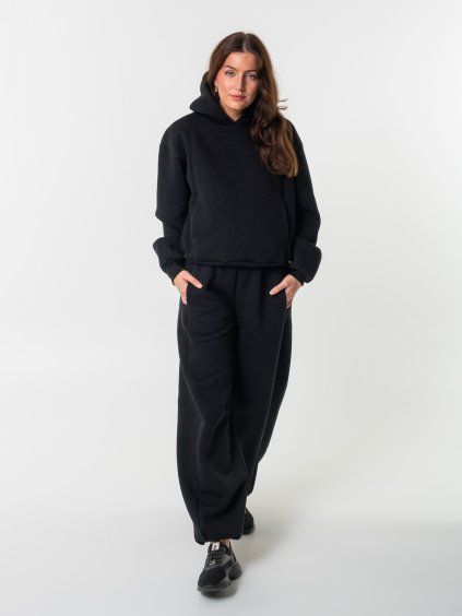 Dámske predĺžené tepláky | Heavy Oversize | Deep black