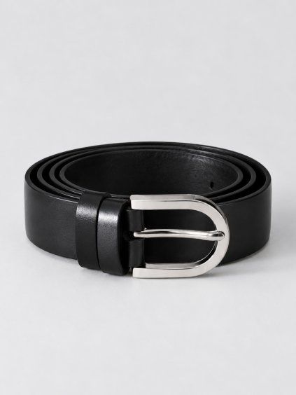 Damen-Ledergürtel Emily Silver Satin | Deep black