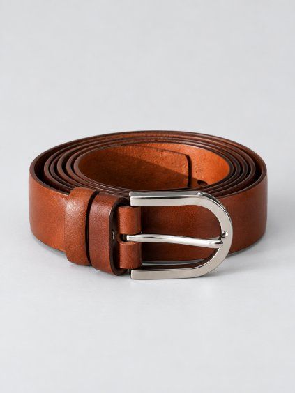Damen-Ledergürtel Emily Silver Satin | Cognac