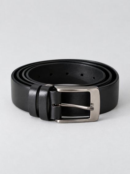 Men's leather belt Oliver | Deep black