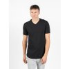 Predĺžené pánske tričko | výstrih do V | Deep black