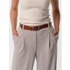Women's leather belt Emily Silver Satin | Cognac