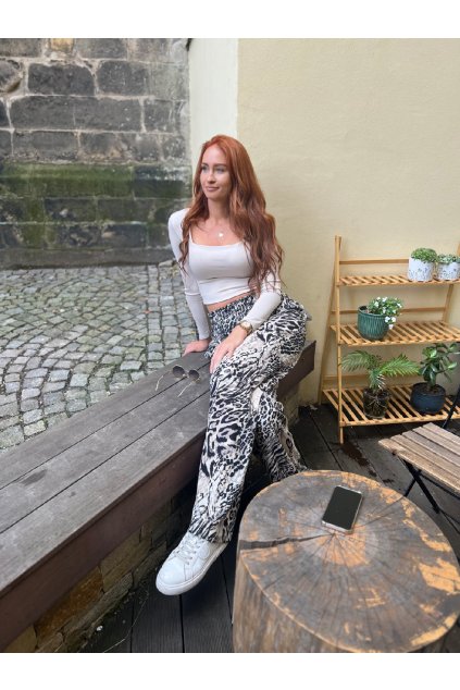 Prodloužené dámské kalhoty len viskoza tallyou.cz