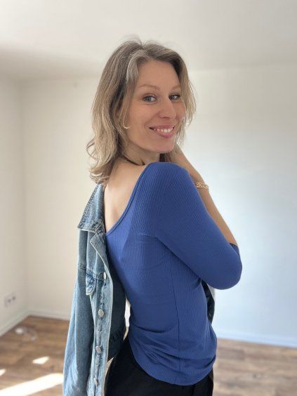 Vykrojené tričko Linda modré