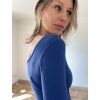 Prodloužené vykrojené tričko Linda modré