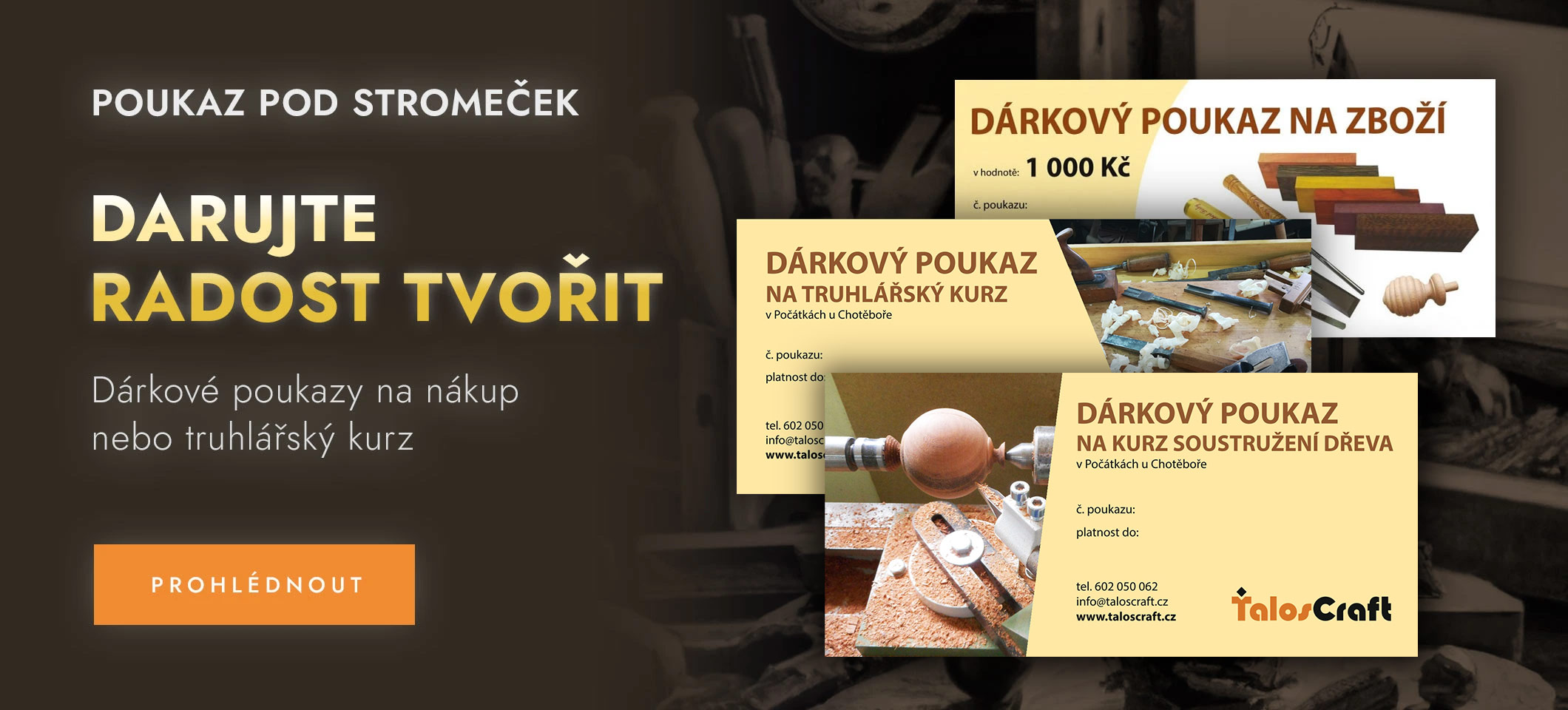 Dárkové poukazy pod stromeček