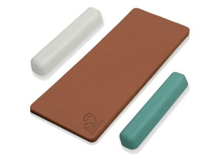 Obtahovací kůže s leštící pastou bílou a zelenou LS2P11 BeaverCraft Leather Strop for Honing with Polishing Compound