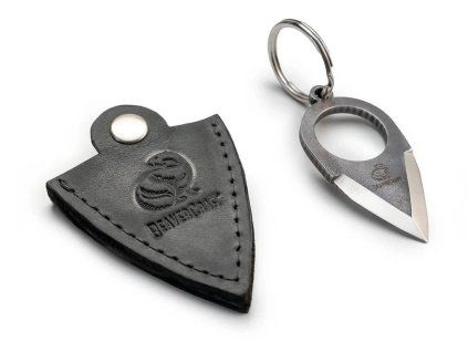 PK1 Small Keychain Knife with Finger Ring and Leather Sheat