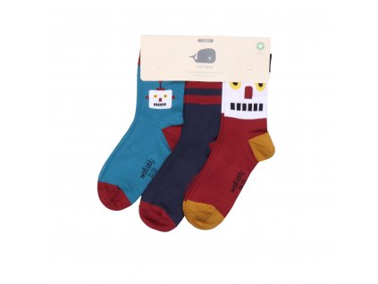 Sada 3 dětských ponožek Robot Walkiddy