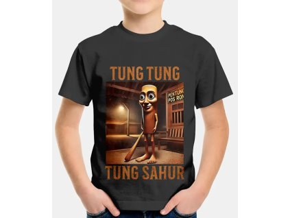 Brainrot tričko šedé - Tung Tung Tung Sahur