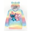 Duhová Stitch mikina s oušky