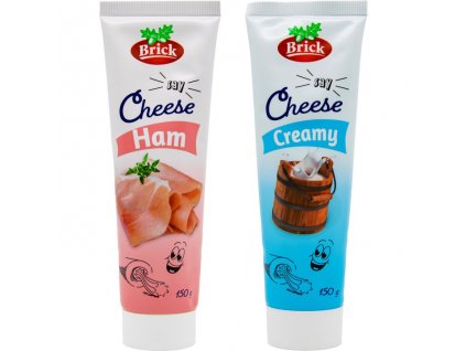 Brick tavený sýr 150g MIX 1 (krémový,se šunkou)
