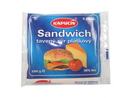 Kapucín tavený sýr 100g plátkový 36% Sandwich