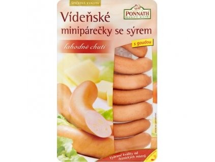Ponnath minipárečky 200g Vídeňské se sýrem