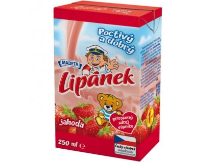 Madeta Lipánek mléko trvanlivé 250ml jahoda