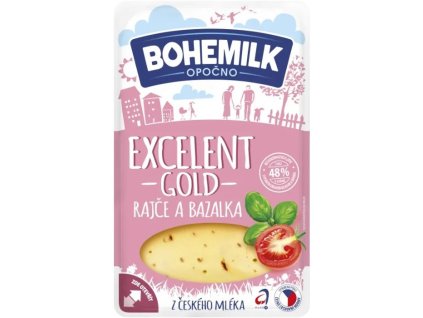 Moravia Excelent Gold sýr 100g s rajčaty a bazalkou plátky