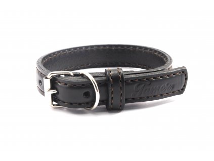 Leather collar STUBBY | black