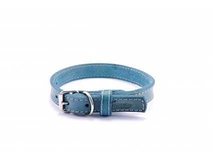 Leather collar STUBBY | mini | turquoise