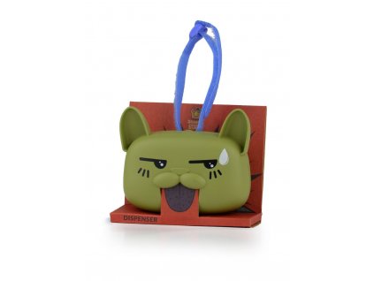 French Bulldog dispenser | 14 compostable bags | angry | blue
