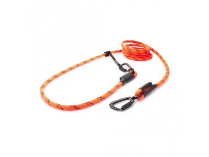 Lanové vodítko EASY LONG - TWIST | velký pes | oranžové s černou linkou