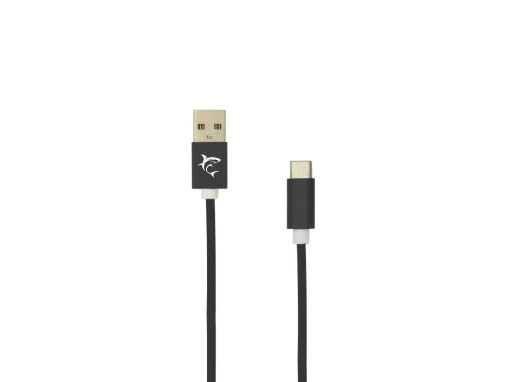 White Shark ADDER, Kábel USB 2.0/TypeC 2m čier