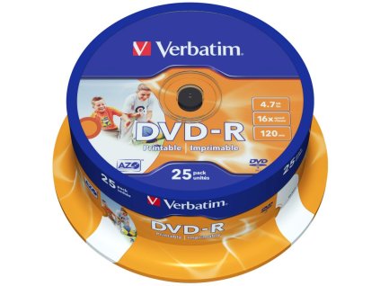 DVD - R Verbatim 4.7GB 16x CAKE 25pcs printable