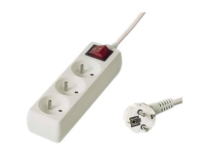PremiumCord PP3K-03 230V 3m 3 zásuvky + vyp