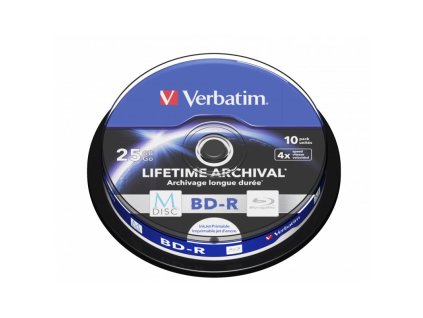 VERBATIM Blu-ray BD-R 25GB 4x potlač. 10ks balenie
