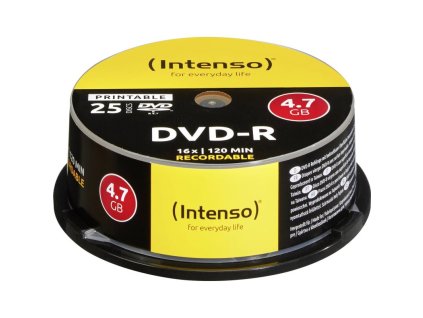 INTENSO DVD-R Cake Case 4,7GB PRINT 25ks