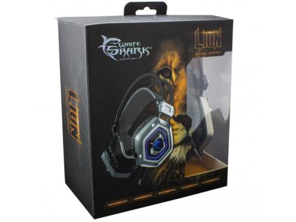 WHITE SHARK GH-1841 LION, Herné slúchadlá, striebo