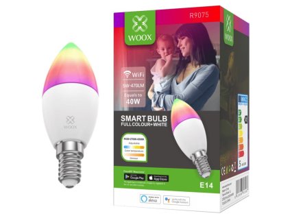 WOOX R9075, WiFi Smart Bulb E14 RGB+CCT WiFi