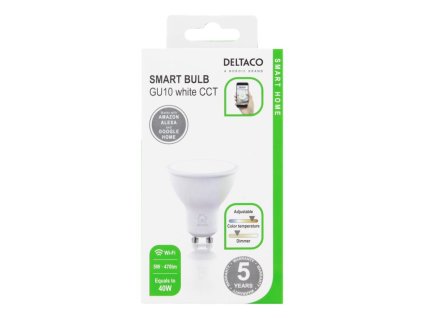 DELTACO SH-LGU10W, SMART Led žiarovka, GU10