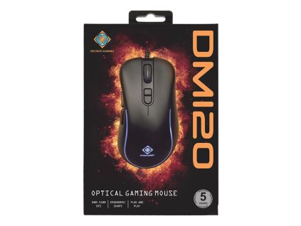 DELTACO GAM-104 GAMING DM120, Myš, USB, čierna