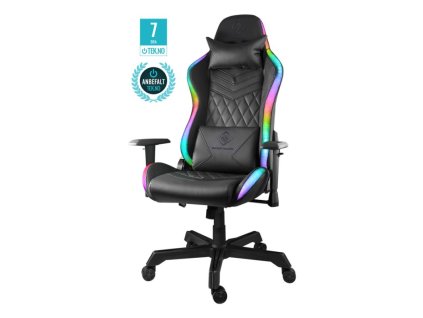 DELTACO GAM-080, RGB Herná stolička čierna