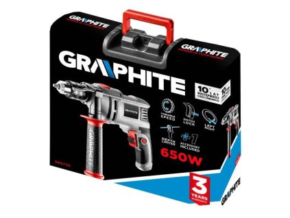 GRAPHITE 58G726, Príklepová vŕtačka 650W