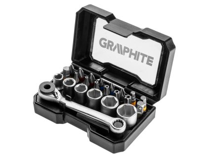 GRAPHITE 56H610, Sada bitov + račňa, 25 mm, 24 ks